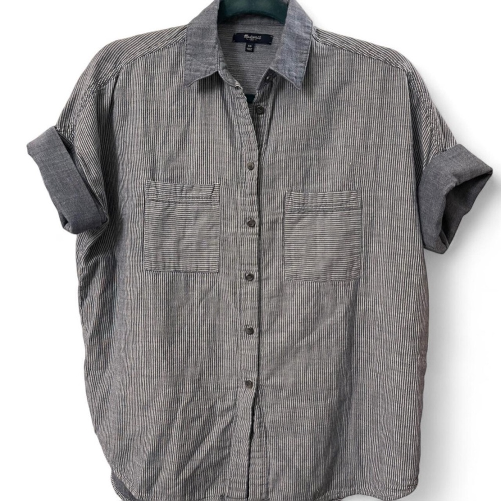 Madewell Blue Striped Button Down Shirt
